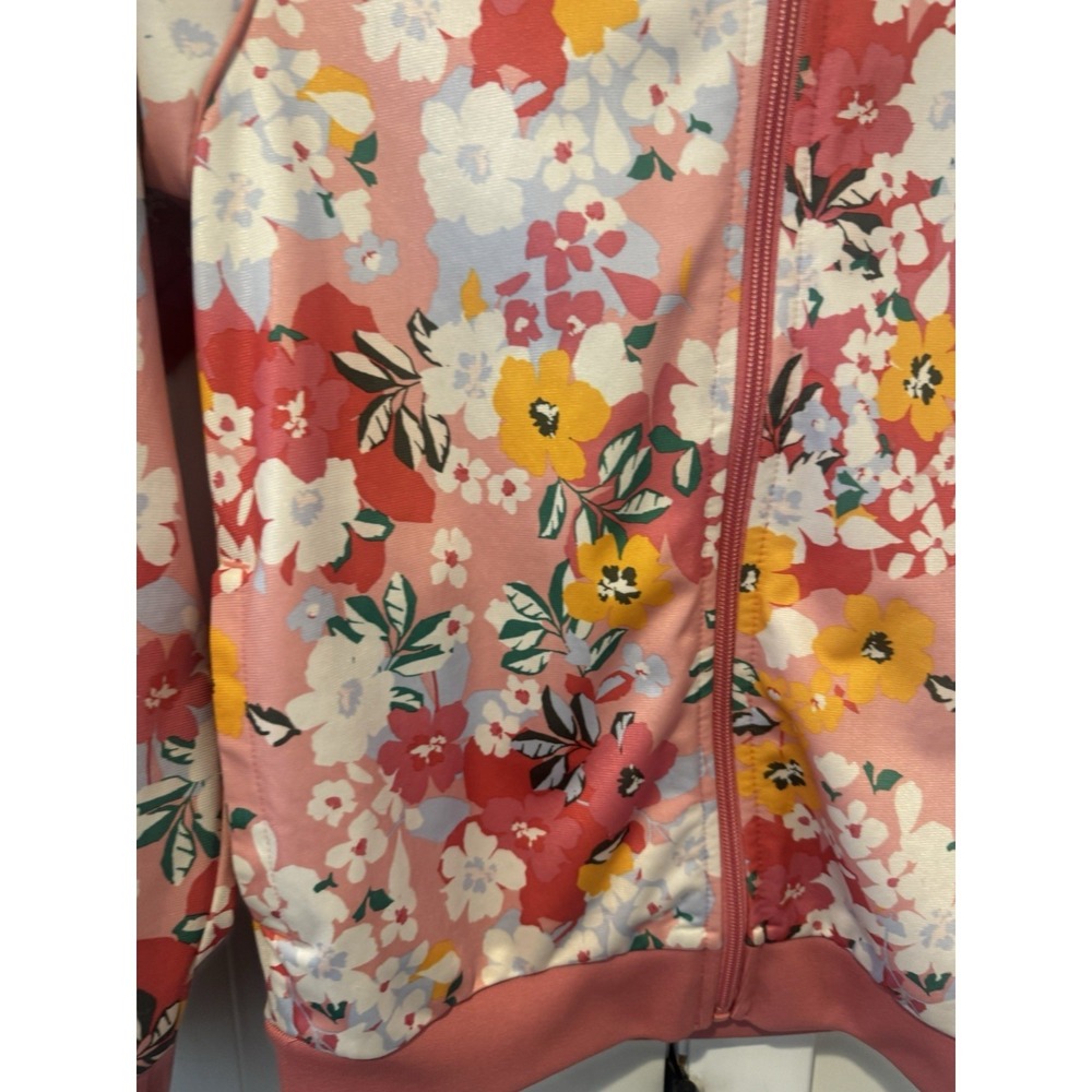 Adidas HER Studio London Track Jacket Pink Green Floral Full-Zip Youth M 11-12Y - Picture 3 of 15